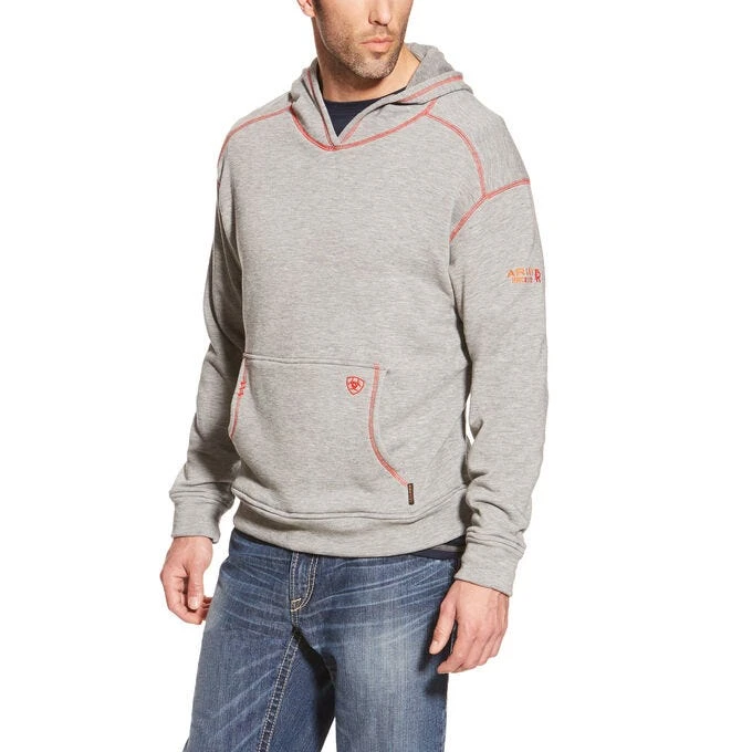 Ariat Work FR Sweatshirts: FR Polartec 10014867 Water-Resistant Men's Heather Grey Hoodie 1 Ariat Work FR Sweatshirts: FR Polartec 10014867 Water-Resistant Men's Heather Grey Hoodie