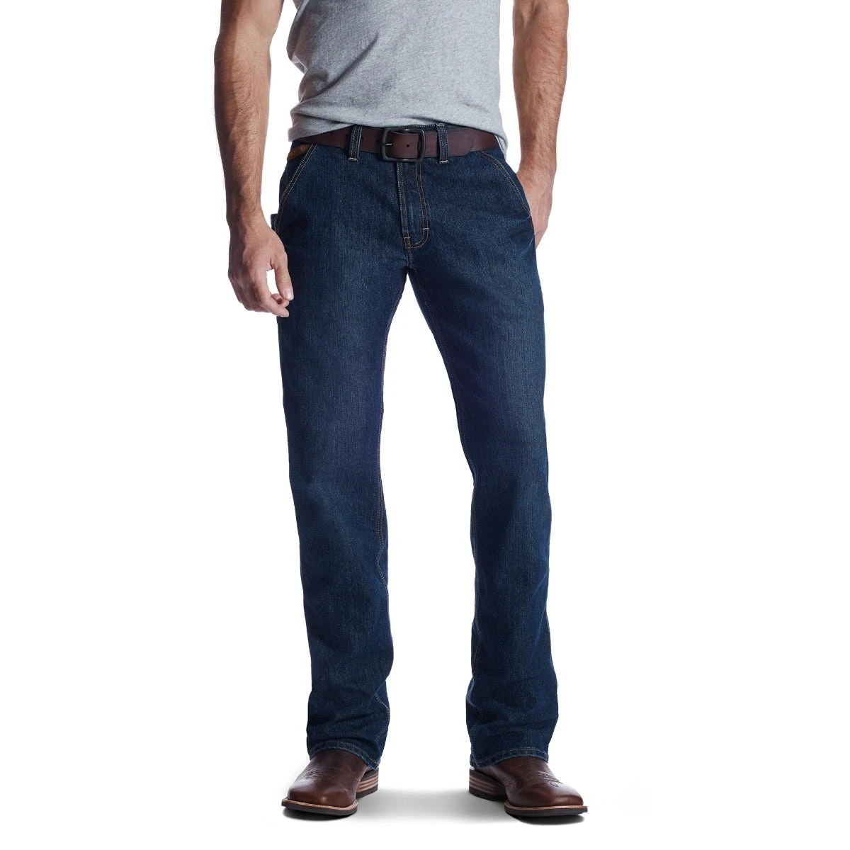 Ariat Rebar Jeans: Men's 10018377 Rebar M4 Low Rise DuraStretch Workhorse Boot Cut Jean 1 Ariat Rebar Jeans: Men's 10018377 Rebar M4 Low Rise DuraStretch Workhorse Boot Cut Jean