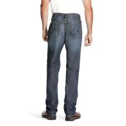 Ariat Work FR: Men's FR M4 10023466 Low Rise Stretch DuraLight Boot Cut Jeans -Work Clothes Discount Store 10023466 back