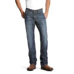 Ariat Work FR: Men's FR M4 10023466 Low Rise Stretch DuraLight Boot Cut Jeans -Work Clothes Discount Store 10023466 front