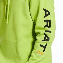 Ariat Rebar Sweatshirts: Men's 10032994 Lime Heather/ Black Rebar Graphic Hoodie 5 Ariat Rebar Sweatshirts: Men's 10032994 Lime Heather/ Black Rebar Graphic Hoodie -Work Clothes Discount Store 10032994 01