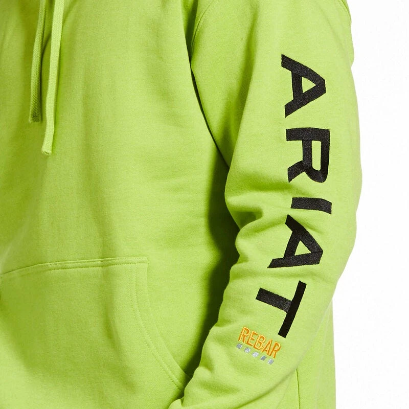 Ariat Rebar Sweatshirts: Men's 10032994 Lime Heather/ Black Rebar Graphic Hoodie 3 Ariat Rebar Sweatshirts: Men's 10032994 Lime Heather/ Black Rebar Graphic Hoodie - Image 3