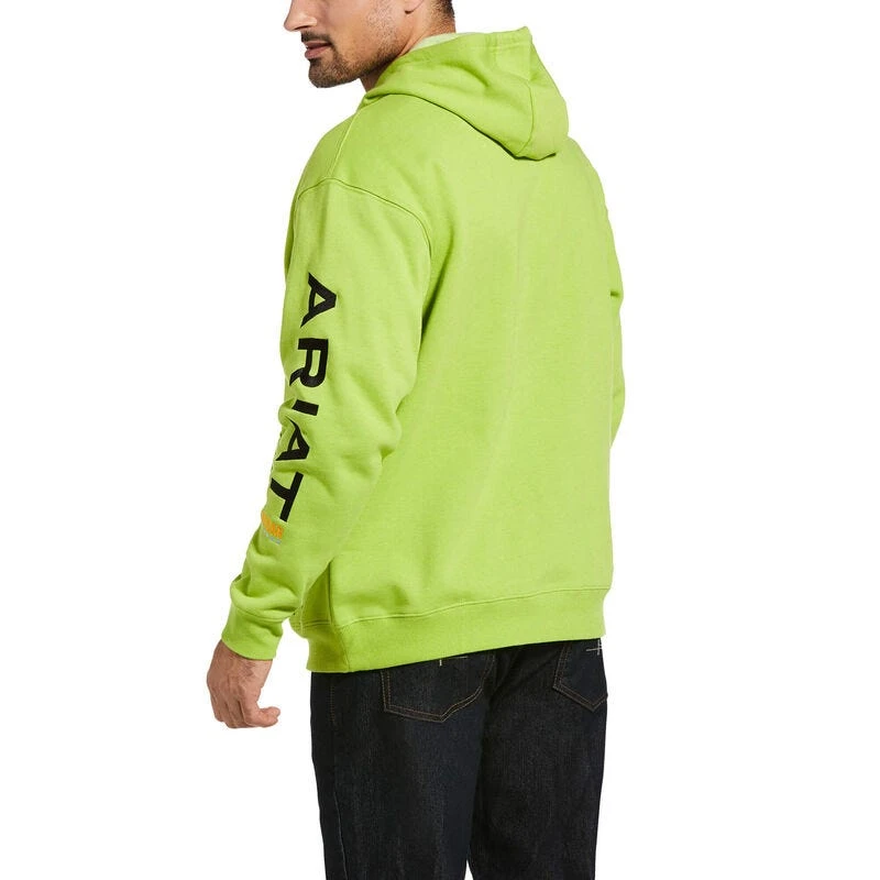 Ariat Rebar Sweatshirts: Men's 10032994 Lime Heather/ Black Rebar Graphic Hoodie 2 Ariat Rebar Sweatshirts: Men's 10032994 Lime Heather/ Black Rebar Graphic Hoodie - Image 2