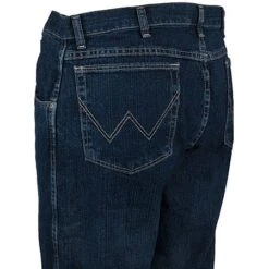 Wrangler Jeans: Men's Dark Blue 31000 UN Rugged Wear Relaxed Straight Fit Jeans -Work Clothes Discount Store 31000un wranglerl 01