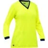 Bisley By PIP Shirts: Women's 310W6118 Y Yellow Non-ANSI Long Sleeve V Neck Shirt