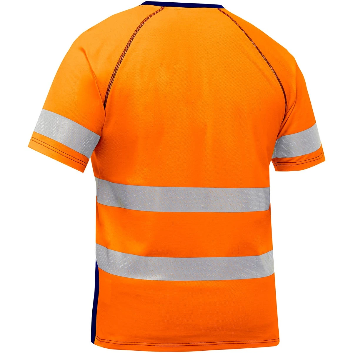 Bisley By PIP Shirts: Men's 312M1118T ON Orange Navy Bottom ANSI Type R Class 2 Short Sleeve T-Shirt 2 Bisley By PIP Shirts: Men's 312M1118T ON Orange Navy Bottom ANSI Type R Class 2 Short Sleeve T-Shirt - Image 2
