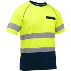 Bisley By PIP Shirts: Men's 313M1118H Y Yellow ANSI Type R Class 3 Short Sleeve T-Shirt