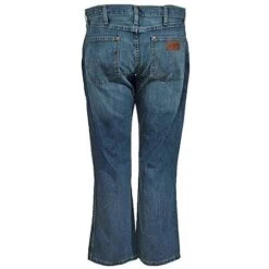 Wrangler Jeans: Men's Retro 77MWZ RW Slim Fit Boot Cut River Wash Jeans -Work Clothes Discount Store 77mwzrw wranglerb 01