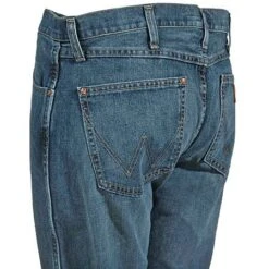 Wrangler Jeans: Men's Retro 77MWZ RW Slim Fit Boot Cut River Wash Jeans -Work Clothes Discount Store 77mwzrw wranglerl 01