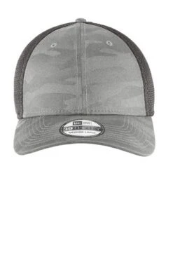 New Era Hats: Men's NE1091 RGCG Rainstorm Grey Camo Graphite Tonal Stretch Tech Mesh Cap