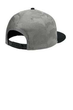 New Era Hats: Men's NE407 BRGC Black Rainstorm Grey Camo Flat Bill Snapback Cap -Work Clothes Discount Store 9780 blackraingyc 3 ne407blackraingycflatback 337w