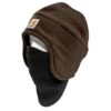 Carhartt Hats: A202 DKB Dark Brown Fleece 2-In-1 Headwear