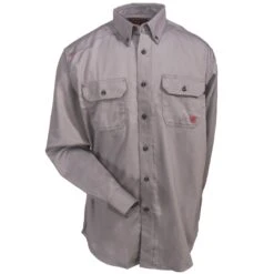 Ariat Work FR Shirts: FR Solid Silver Fox Men's 10012253 Long-Sleeve Twill Shirt 5 Ariat Work FR Shirts: FR Solid Silver Fox Men's 10012253 Long-Sleeve Twill Shirt -Work Clothes Discount Store ariat 10012253 gry f 01