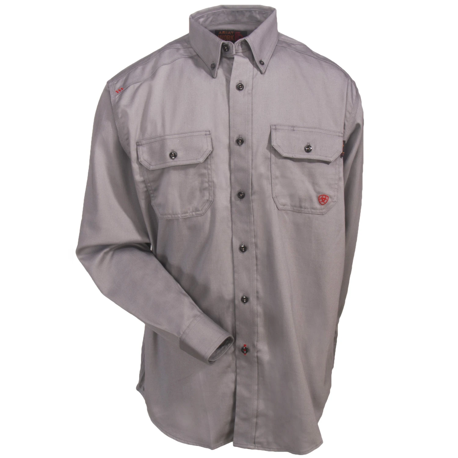 Ariat Work FR Shirts: FR Solid Silver Fox Men's 10012253 Long-Sleeve Twill Shirt 3 Ariat Work FR Shirts: FR Solid Silver Fox Men's 10012253 Long-Sleeve Twill Shirt - Image 3