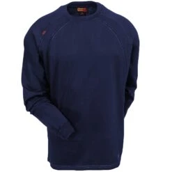 Ariat Work FR Shirts: 10012256 Moisture-Wicking FR Men's Navy Blue Crew Work Shirt -Work Clothes Discount Store ariat 10012256 nvy f 01