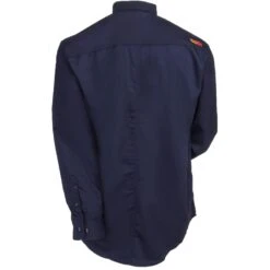 Ariat Work FR Shirts: 10018816 Solid Navy FR Long-Sleeve Men's Button-Down Work Shirt -Work Clothes Discount Store ariat 10018816 nvy b 01