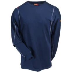 Ariat Work FR Shirts: FR AC Moisture Wicking 10019007 Men's Navy Shirt -Work Clothes Discount Store ariat 10019007 f 01