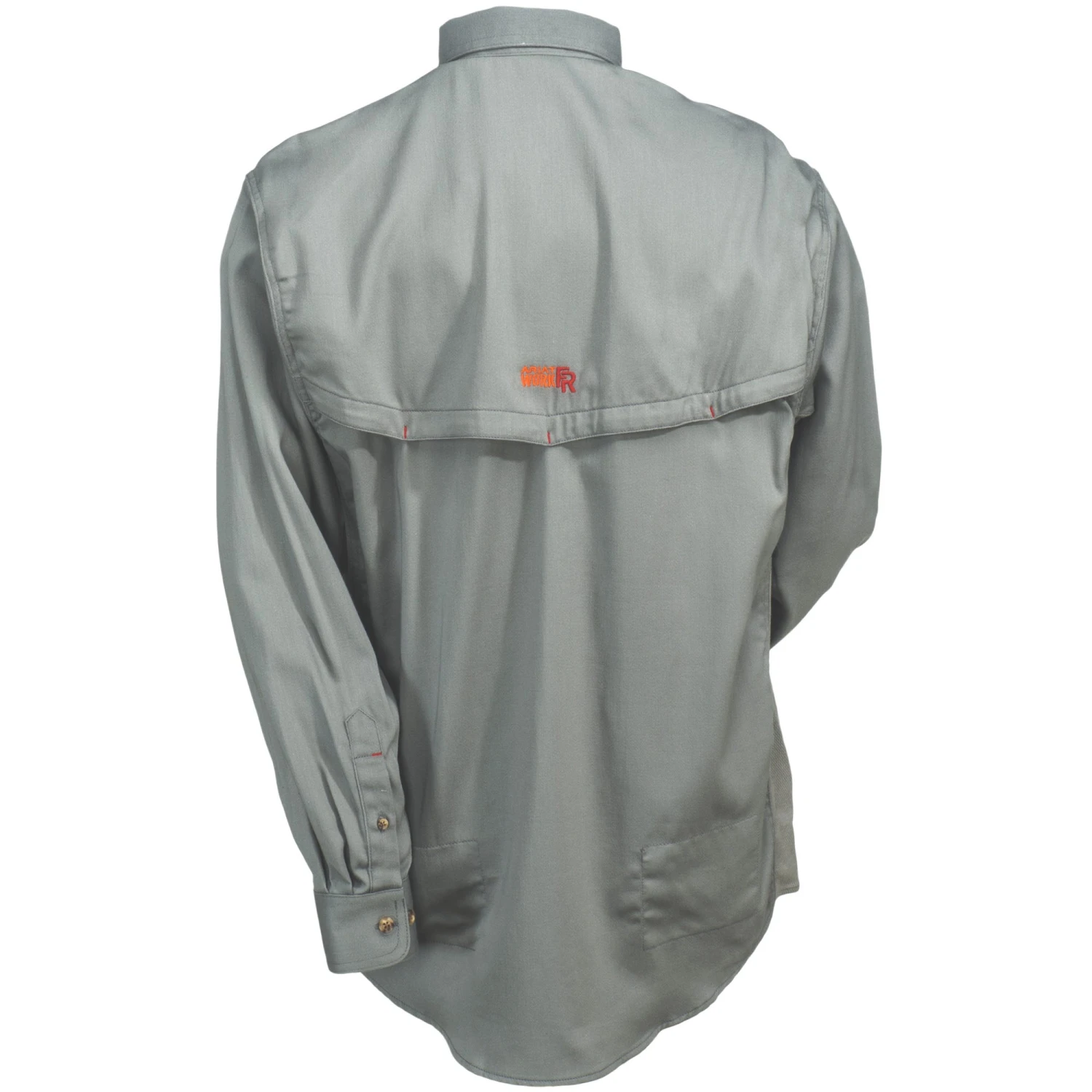 Ariat Work FR Shirts: Men's 10019063 FR Solid Vented Long-Sleeve Button-Down Silver Shirt 3 Ariat Work FR Shirts: Men's 10019063 FR Solid Vented Long-Sleeve Button-Down Silver Shirt - Image 3