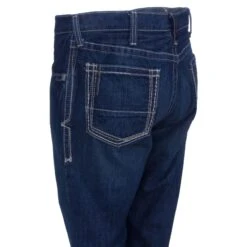 Ariat Work FR Jeans: FR M4 Boundary 10016174 Men's Shale Blue Boot Cut Jeans -Work Clothes Discount Store ariat fr 10016174 l