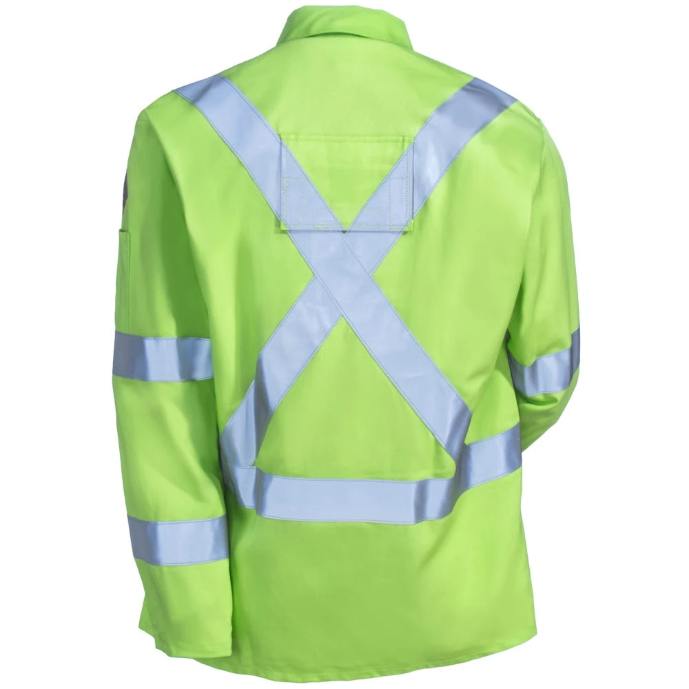Black Stallion Jackets: Men's JF1012 LM Hi Vis Lime Green FR Welding TruGuard 200 Jacket 1 Black Stallion Jackets: Men's JF1012 LM Hi Vis Lime Green FR Welding TruGuard 200 Jacket