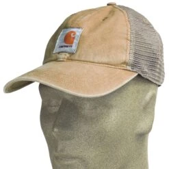Carhartt Hats: Men's 100286 253 Dark Khaki Buffalo Mesh Back Baseball Cap -Work Clothes Discount Store carhartt 100286 253 p 01