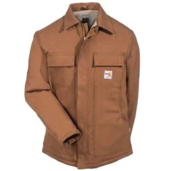 Carhartt Coats: Men's Flame Resistant 101618 211 Cotton Duck Lined Traditional Coat -Work Clothes Discount Store carhartt 101618 211 f 01