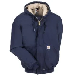 Carhartt Jackets: Men's 101621 410 FR Duck Navy Blue Jacket -Work Clothes Discount Store carhartt 101621 410 f 01