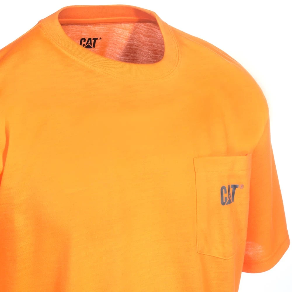 CAT Apparel Shirts: Men's 1510499 607 Hi Vis Orange Trademark Shirt 2 CAT Apparel Shirts: Men's 1510499 607 Hi Vis Orange Trademark Shirt - Image 2