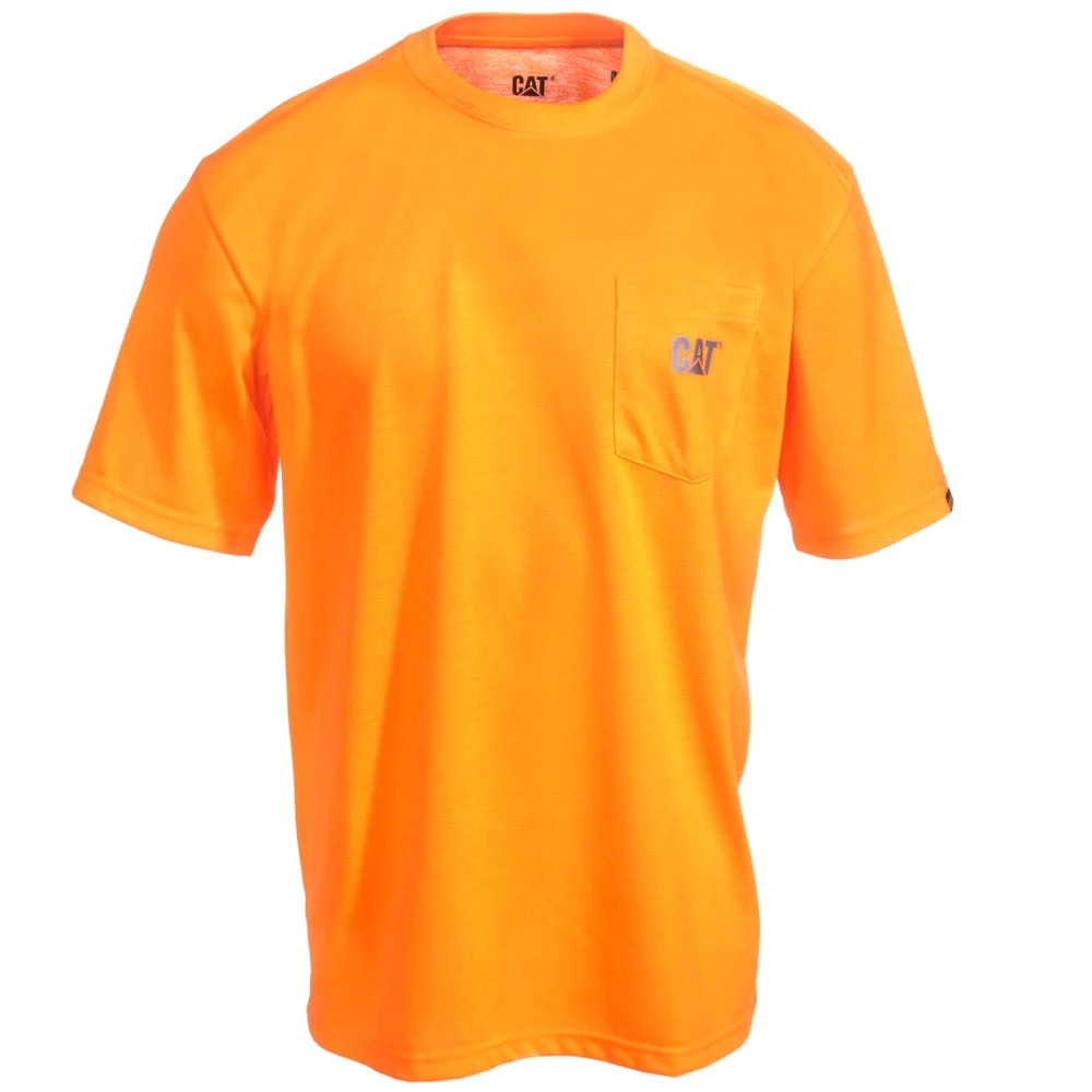 CAT Apparel Shirts: Men's 1510499 607 Hi Vis Orange Trademark Shirt 3 CAT Apparel Shirts: Men's 1510499 607 Hi Vis Orange Trademark Shirt - Image 3