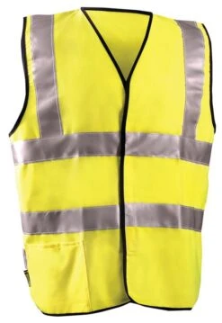 OccuNomix Vests: Men's LUX SSCFGFR Yellow Classic Flame Resistant Cotton Dual Stripe Solid Vest