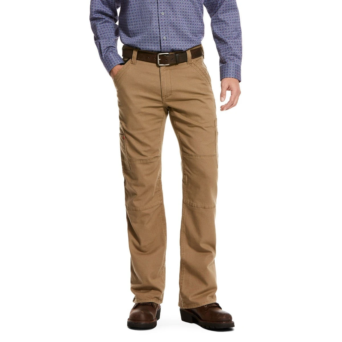 Ariat Work FR: Men's FR 10027705 Field Khaki M5 Slim Stretch DuraLight Canvas Straight Leg Pant 3 Ariat Work FR: Men's FR 10027705 Field Khaki M5 Slim Stretch DuraLight Canvas Straight Leg Pant - Image 3