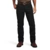 Ariat Rebar Pant: Men's 10041065 Black M5 Straight DuraStretch Washed Twill Dungaree Straight Leg Pant