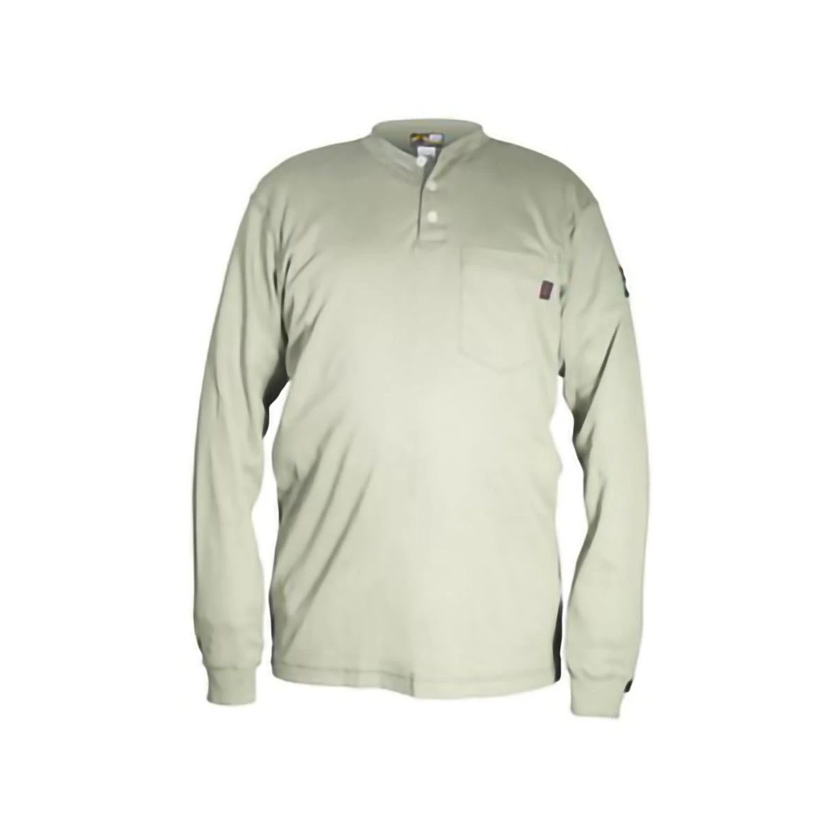 MCR Safety: Men's H1T Tan Flame Resistant (FR) Long Sleeve Henley Shirt 1 MCR Safety: Men's H1T Tan Flame Resistant (FR) Long Sleeve Henley Shirt