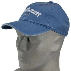 Carhartt Hats: Blue Cotton Twill Classic Baseball Cap A241DBL -Work Clothes Discount Store image 51053