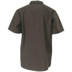 Red Kap Shirts: Men's SP24 CB Brown Short-Sleeve Industrial Uniform Shirt