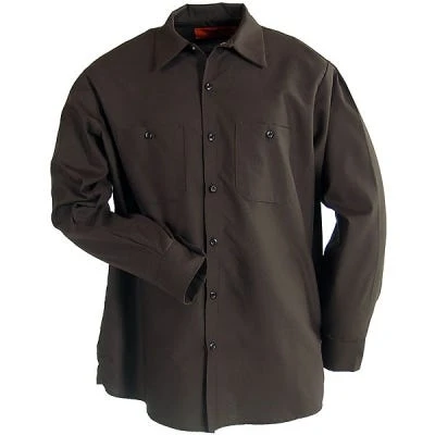 Red Kap Shirts: Men's Long Sleeve Chocolate Brown SP14 CB Work Shirt 2 Red Kap Shirts: Men's Long Sleeve Chocolate Brown SP14 CB Work Shirt - Image 2