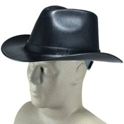 Vulcan Hats: Black Cowboy Adjustable Hard Hat VCB 100 06
