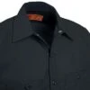 Red Kap Shirts: Men's SP24 BK Black Industrial Short-Sleeve Poplin Work Shirt