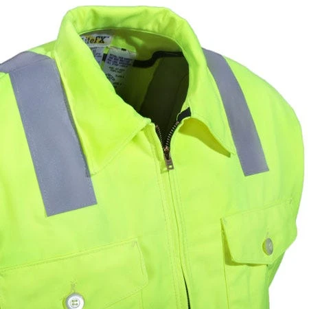 Red Kap Jackets: High Visibility ANSI Class 2 Ike Jacket JY32HV 2 Red Kap Jackets: High Visibility ANSI Class 2 Ike Jacket JY32HV - Image 2