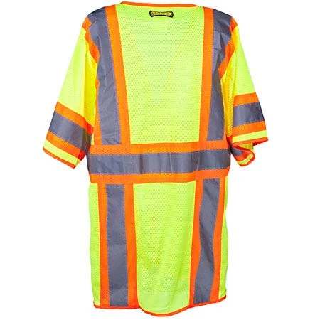 Occunomix Vests: Two Tone Hi-Vis Yellow Classic Mesh Safety Vest LUX HSCLC3Z YEL 1 Occunomix Vests: Two Tone Hi-Vis Yellow Classic Mesh Safety Vest LUX HSCLC3Z YEL