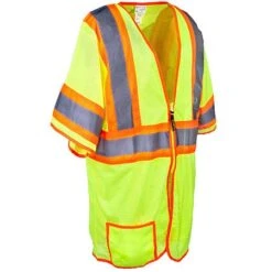 Occunomix Vests: Two Tone Hi-Vis Yellow Classic Mesh Safety Vest LUX HSCLC3Z YEL 5 Occunomix Vests: Two Tone Hi-Vis Yellow Classic Mesh Safety Vest LUX HSCLC3Z YEL -Work Clothes Discount Store lux hsclc3z grn occuluxr 01