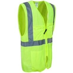 Occunomix Vests: Classic Surveyor Mesh Hi Vis Yellow Vest LUX SSGCS YEL -Work Clothes Discount Store lux ssgcs grn occuluxr 01