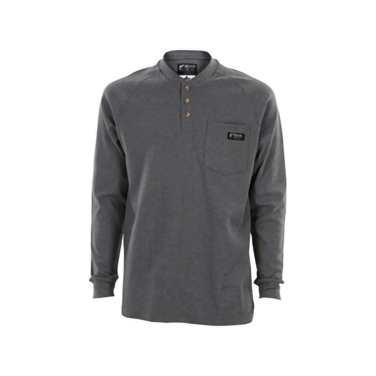 MCR Safety: Men's H1G Gray Flame Resistant (FR) Long Sleeve Henley Shirt