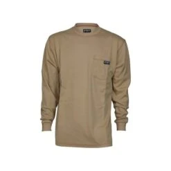 MCR Safety: Men's LST1T Tan Flame Resistant FR Long Sleeve Work Shirts