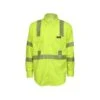 MCR Safety Shirts: Men's SBS1027 Lime FR Summit Breeze Hi Vis Long Sleeve Button Down Shirt