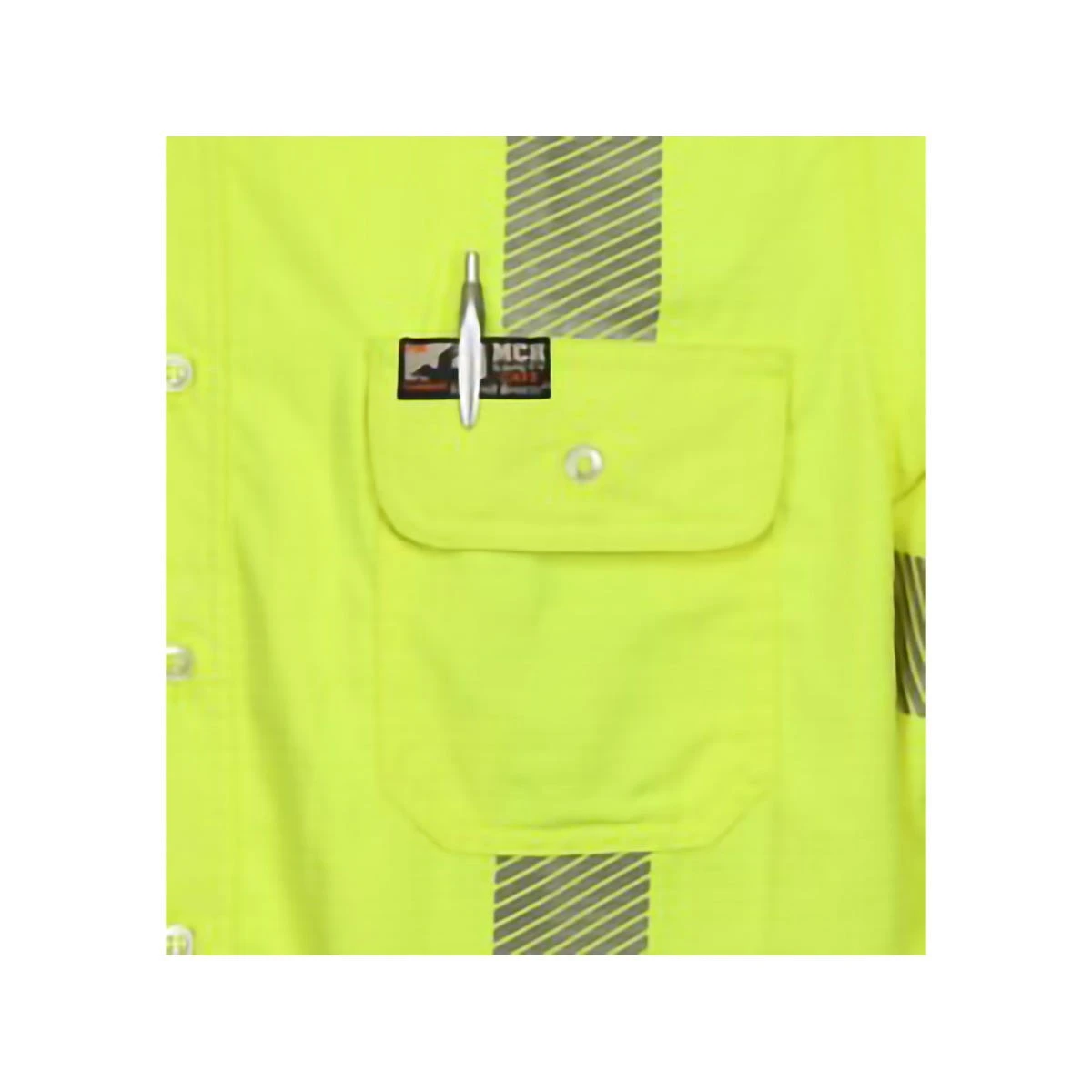 MCR Safety Shirts: Men's SBS1027 Lime FR Summit Breeze Hi Vis Long Sleeve Button Down Shirt 4 MCR Safety Shirts: Men's SBS1027 Lime FR Summit Breeze Hi Vis Long Sleeve Button Down Shirt - Image 4