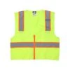 MCR Safety Vests: Men's SURVL Lime Hi Vis Reflective Orange Silver Stripes Zipper Closure Safety Vest