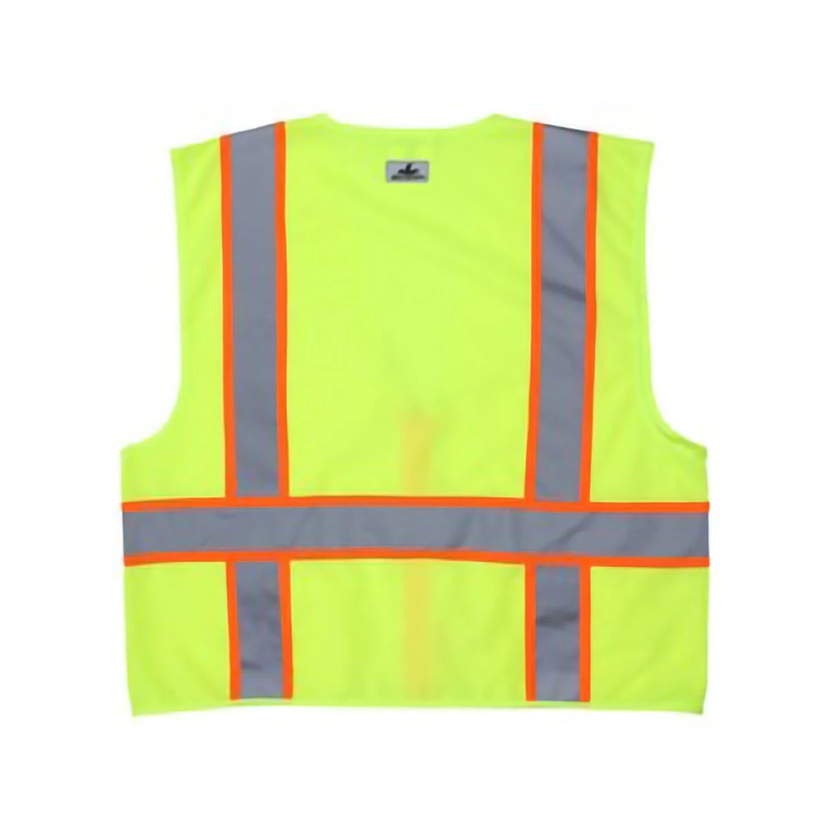 MCR Safety Vests: Men's SURVL Lime Hi Vis Reflective Orange Silver Stripes Zipper Closure Safety Vest 2 MCR Safety Vests: Men's SURVL Lime Hi Vis Reflective Orange Silver Stripes Zipper Closure Safety Vest - Image 2