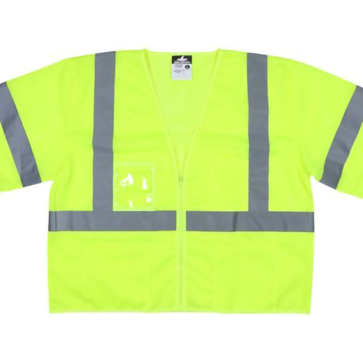 MCR Safety Vests: Men's VCL3MLZ Lime Hi Vis Reflective Lime Mesh Fabric Silver Stripes Zipper Front Closure Safety Vest 1 MCR Safety Vests: Men's VCL3MLZ Lime Hi Vis Reflective Lime Mesh Fabric Silver Stripes Zipper Front Closure Safety Vest