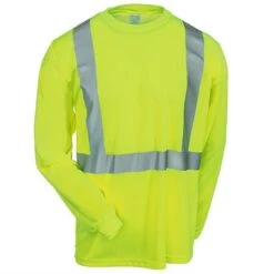 Occunomix Shirts: Men's High Visibility Yellow Long Sleeve Shirt LUX LSET2B -Work Clothes Discount Store occulux lux lset2b f 01 1